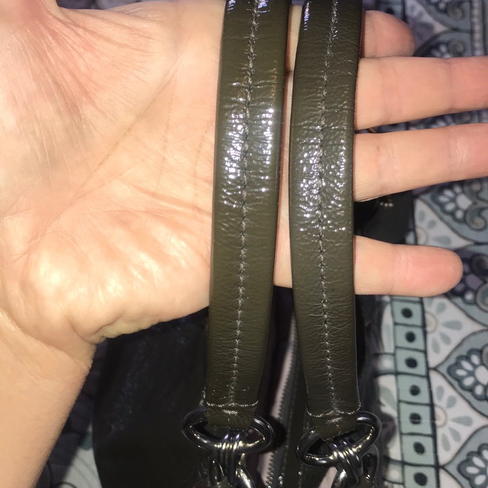 Coach Mia Maggie Graphite Patent Leather Hobo Bag - Picture 10 of 16